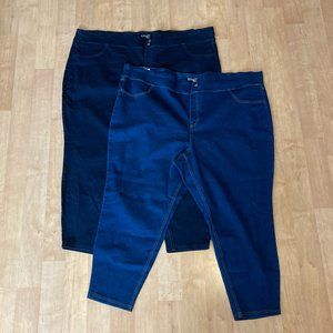 2 Terra & Sky Jeggings Denim Style Leggings size 5x